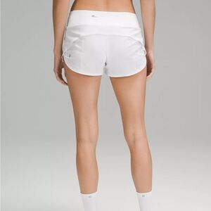 Lululemon White Speed Up Short Low Rise 2.5 Inseam